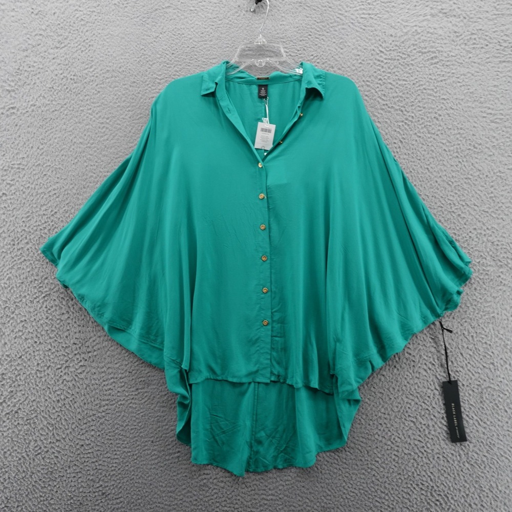 NWT Chicos Black Label Dolan Drama Woven Top Size‎ 0 US 4 Jace Green Womens